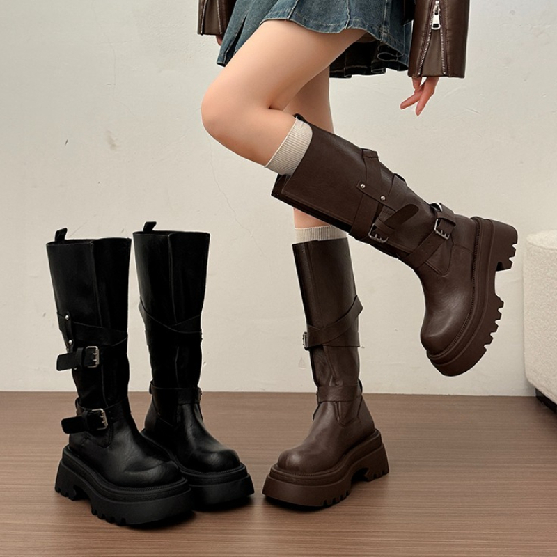 Knee High Boots Women - Y2K 스타일의 플랫폼 여성용 롱 부츠,