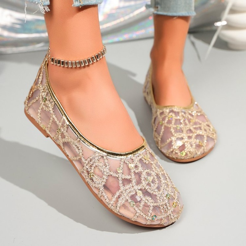 새로운 메쉬 소재의 편안한 라운드 토 스팽글 캐주얼 얕 - Women'S Shoes Clogs 리뷰 및 가격