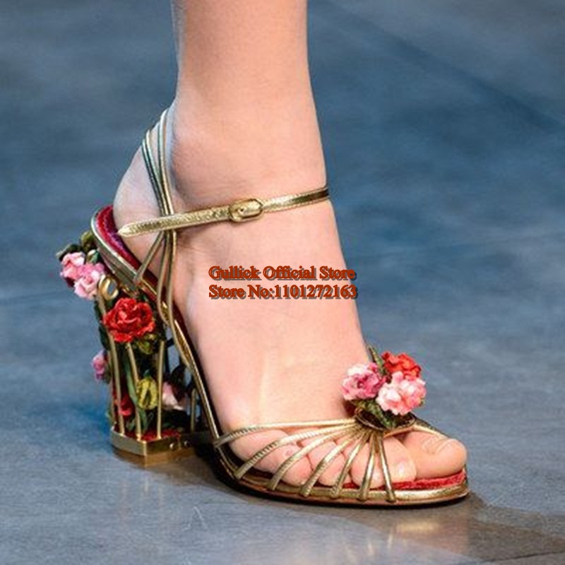 럭셔리 버드 케이지 여성 샌들 골드 메탈릭 가죽 스트랩 - Women'S Shoes Clogs 리뷰 및 가격