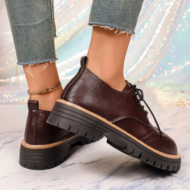 여성 클래식 플랫폼 옥스포드 슈즈 스티치 러그 솔 스무 - Oxford Lace Up Women 리뷰 및 가격