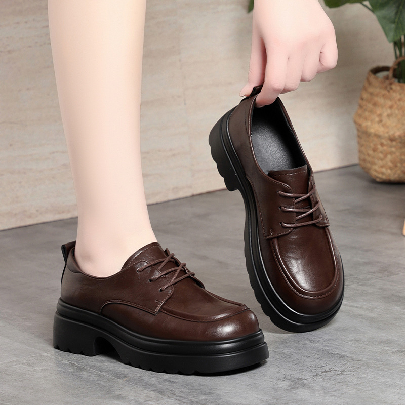 5cm 빈티지 딥 마우스 소프트 가죽 옥스포드 슈즈 여 - Oxford Lace Up Women 리뷰 및 가격