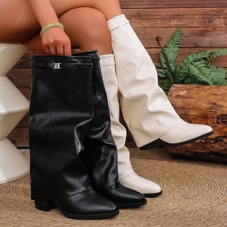 날카로운 앞코 유럽 및 미국 스타일 하이 레그 팬츠 부 - Sock Boot Women 리뷰 및 가격